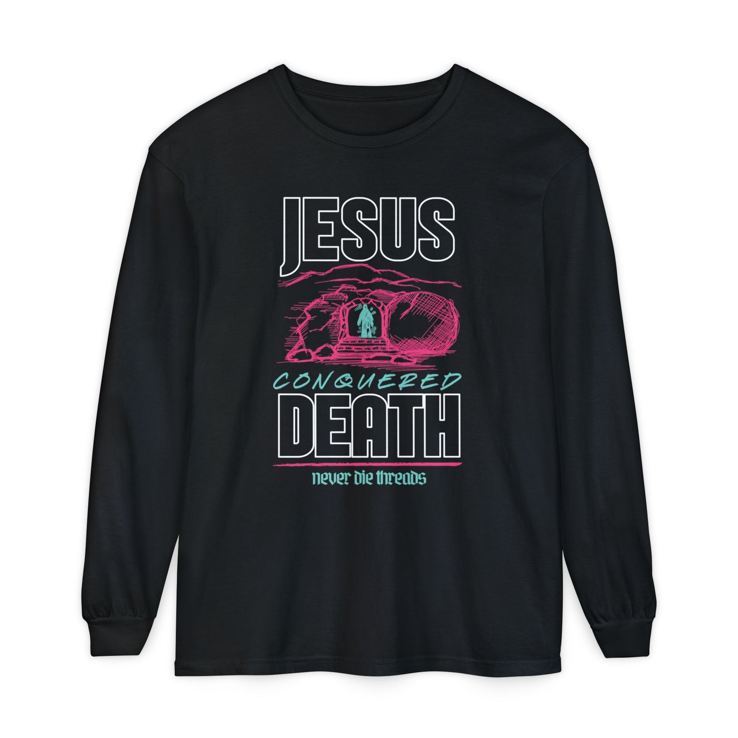 Jesus Conquered Death | Comfort Colors | Unisex Long Sleeve Tee
